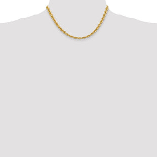 14K Diamond-cut Rope with Fancy Lobster Clasp Chain (Style 040L-16)