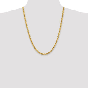 14K Diamond-cut Rope with Fancy Lobster Clasp Chain (Style 040L-24)