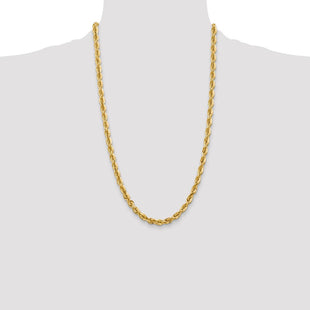 14K Diamond-cut Rope with Fancy Lobster Clasp Chain (Style 040L-26)