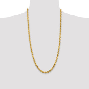 14K Diamond-cut Rope with Fancy Lobster Clasp Chain (Style 040L-28)