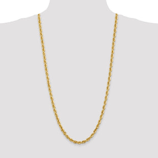 14K Diamond-cut Rope with Fancy Lobster Clasp Chain (Style 040L-30)