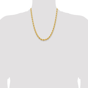 14K Diamond-cut Rope with Fancy Lobster Clasp Chain (Style 045L-22)