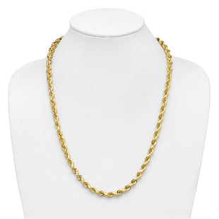 14K Diamond-cut Rope with Fancy Lobster Clasp Chain (Style 045L-24)