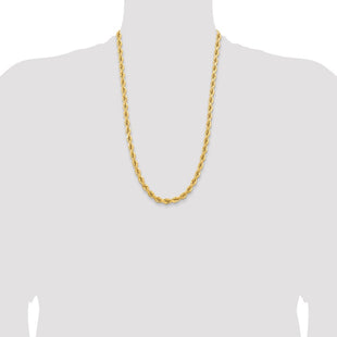 14K Diamond-cut Rope with Fancy Lobster Clasp Chain (Style 045L-26)