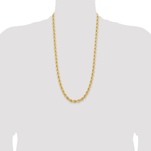 14K Diamond-cut Rope with Fancy Lobster Clasp Chain (Style 045L-28)