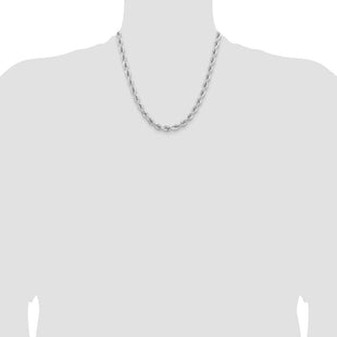 14k WG D/C Rope with Fancy Lobster Clasp Chain (Style 045W-20)