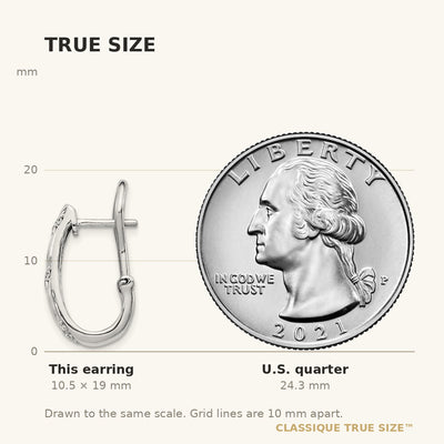 14K White Gold Diamond Omega Back Earrings