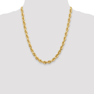 14K Diamond-cut Rope with Fancy Lobster Clasp Chain (Style 050-22)