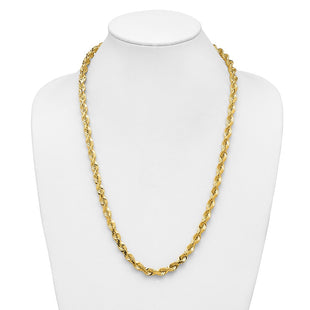 14K Diamond-cut Rope with Fancy Lobster Clasp Chain (Style 050-26)