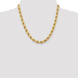 14K Diamond-cut Rope with Fancy Lobster Clasp Chain (Style 060-20)