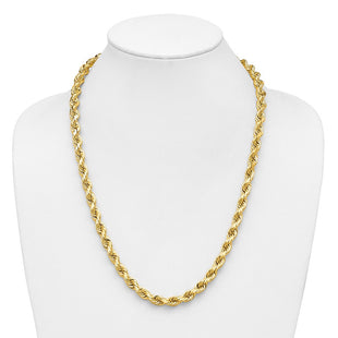 14K Diamond-cut Rope with Fancy Lobster Clasp Chain (Style 060-24)