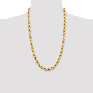 14K Diamond-cut Rope with Fancy Lobster Clasp Chain (Style 060-26)