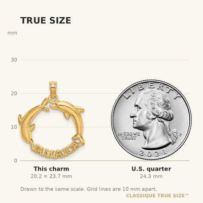 14K JAMAICA w/Dolphins Charm