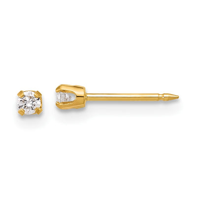 Inverness 14K Polished . Lab Grown Diamond Short Post Piercing Earrings
