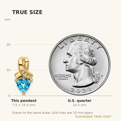 14K Trillion Blue Topaz and Diamond Pendant