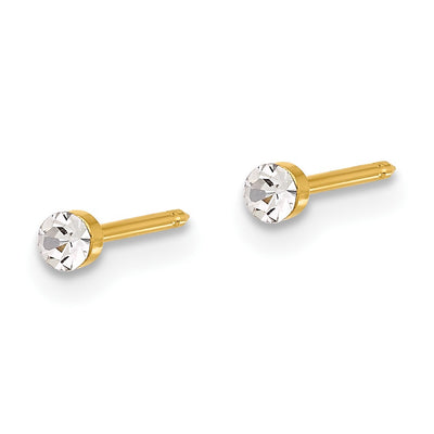 Inverness 14K Polished Crystal Post Earrings