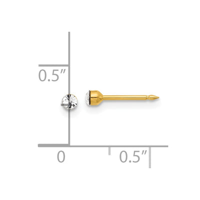 Inverness 14K Polished Crystal Post Earrings