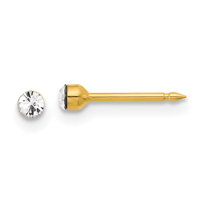 Inverness 14K Polished Crystal Post Earrings