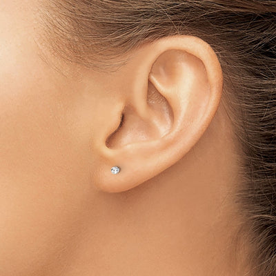 Inverness 14K White Gold Polished Crystal Post Earrings
