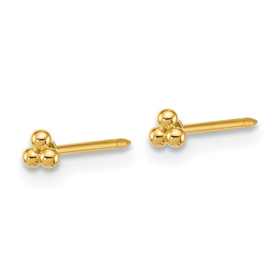 Inverness 14K Polished Triple Ball Post Piercing Earrings