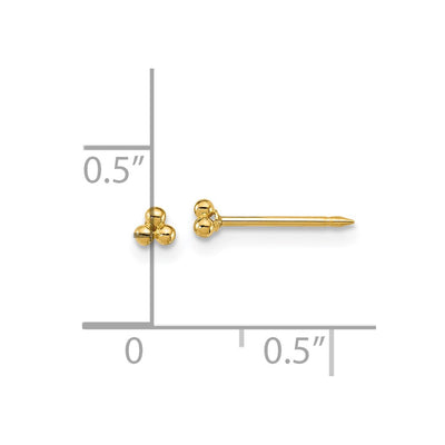 Inverness 14K Polished Triple Ball Post Piercing Earrings