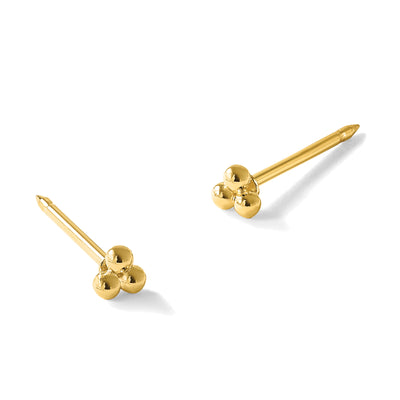 Inverness 14K Polished Triple Ball Post Piercing Earrings