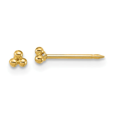 Inverness 14K Polished Triple Ball Post Piercing Earrings