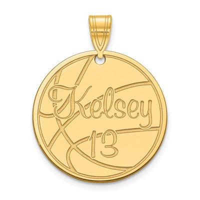 10K Yellow Gold Medium Customized Round Pendant