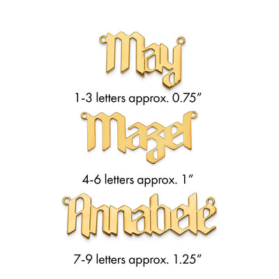 SS/Gold-plated Polished New Gothic Textura Font Name Plate