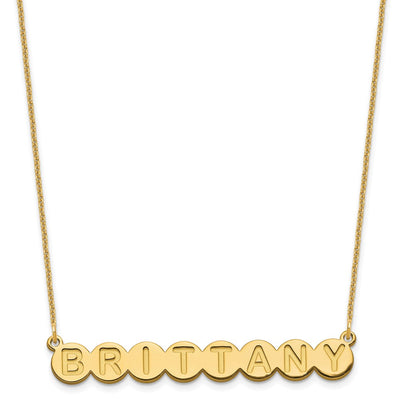 10K Yellow Gold 8 Letter Bubble Necklace