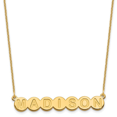 10K Yellow Gold 7 Letter Bubble Necklace