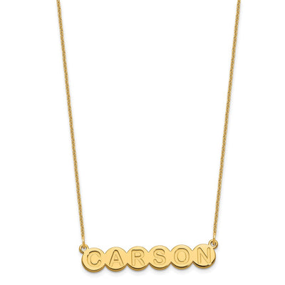 10K Yellow Gold 6 Letter Bubble Necklace