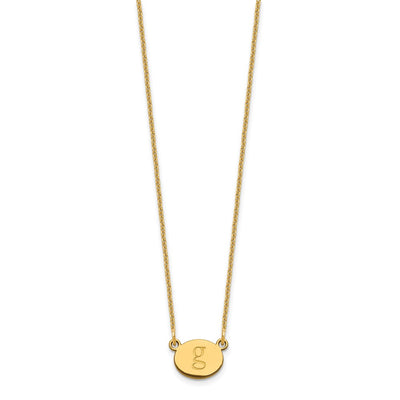 10K Yellow Gold Oval Initial Necklace