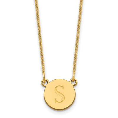 10K Yellow Gold Round Initial Necklace