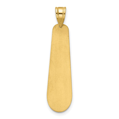 10K Yellow Gold Brushed Name and Birth Flower Pendant