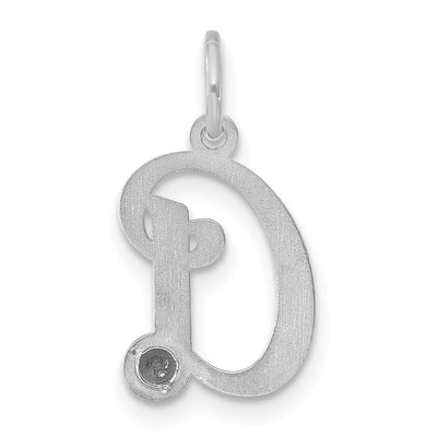 10K White Gold Initial with Birthstone Charm