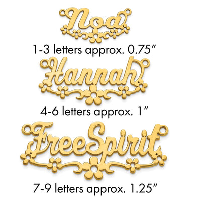 Sterling Silver/Gold-Plated Flower Name Plate