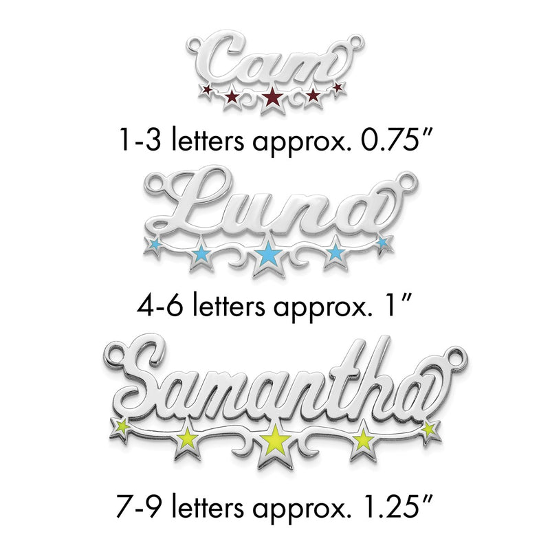 Sterling Silver/Gold-Plated Epoxy Stars Name Plate