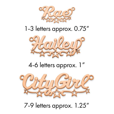 Sterling Silver/Gold-plated Cut-out Stars Name Plate