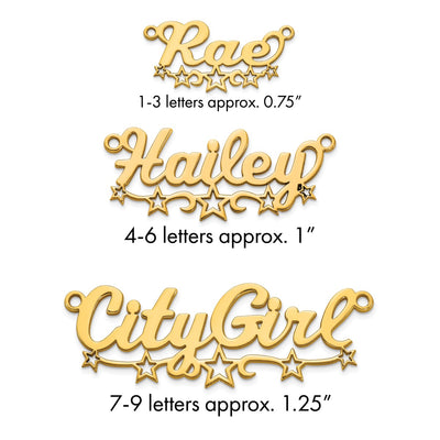 Sterling Silver/Gold-plated Cut-out Stars Name Plate