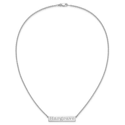 10K White Gold 7-9 Letter Name Bar Necklace