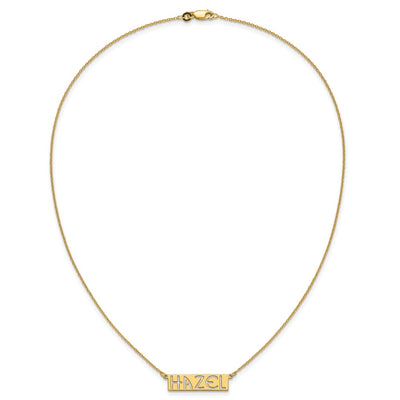 10K Yellow Gold 4-6 Letter cut-out Name Bar Necklace