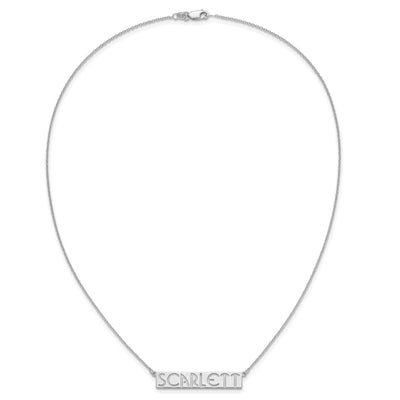 10K White Gold 7-9 Letter cut-out Name Bar Necklace