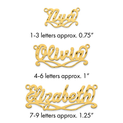 Sterling Silver/Gold-Plated Diamond Cut Sunglass Name Plate