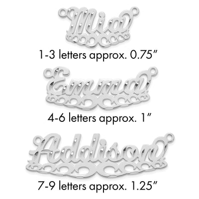 Sterling Silver/Gold-plated Diamond-cut Wave Name Plate