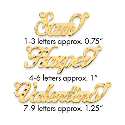 10K White Gold Diamond-cut Name Plate