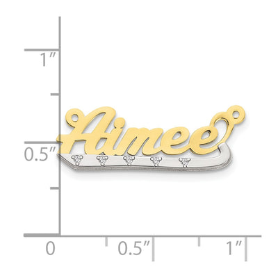 10K Two-tone 3D Diamond Name Plate
