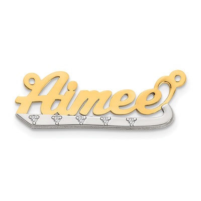 10K Two-tone 3D Diamond Name Plate