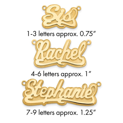 10K Yellow Gold 3D Polished Name Plate