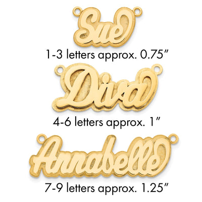 10K White Gold Polished 3D Name Plate